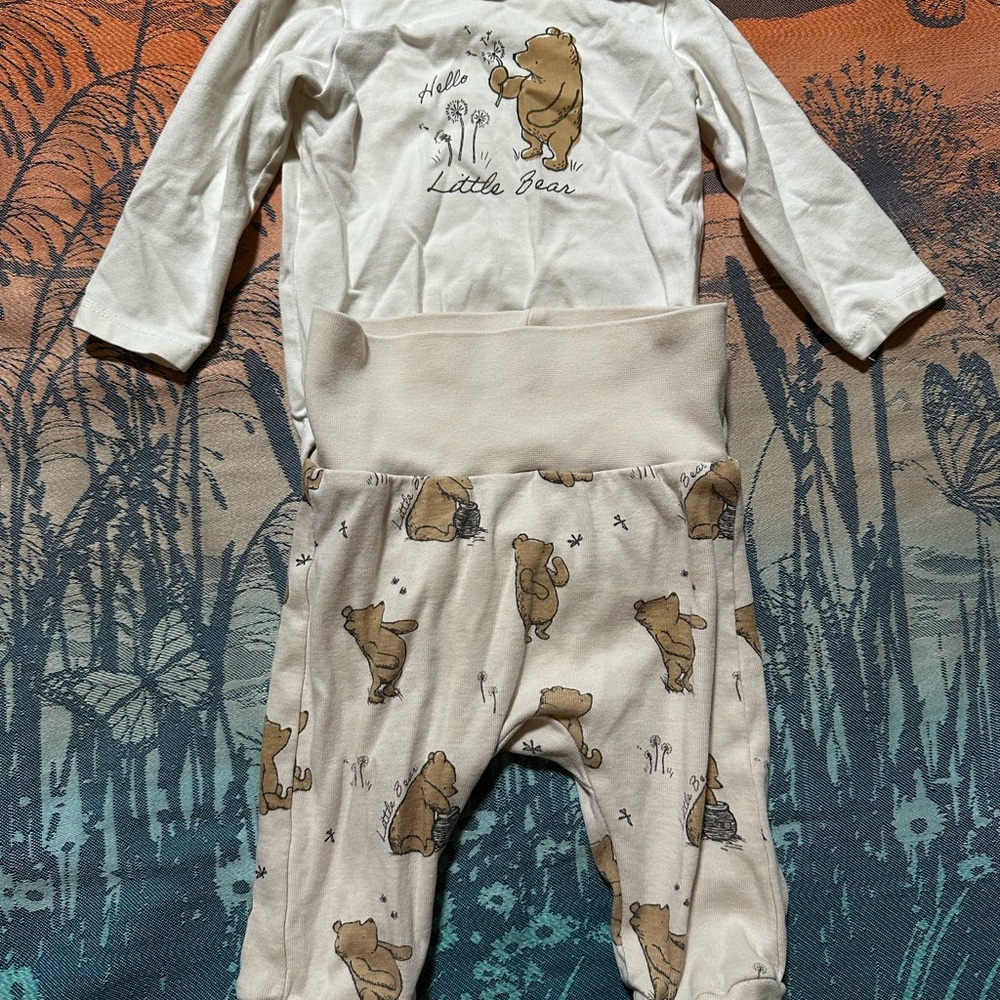 H&M Cream and Brown Nature-Inspired 2-piece